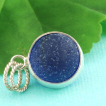 Cobalt Blue Solid Color Sea Glass Pendant
