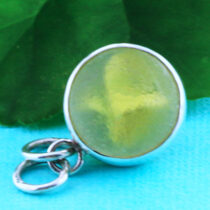 Yellow Swirl Sea Glass Marble Pendant