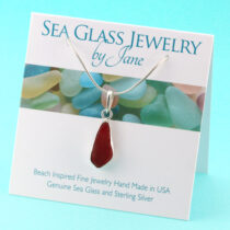 Pretty Ruby Red Sea Glass Pendant