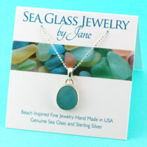 Small Ocean Aqua Sea Glass Pendant 1