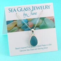Small Ocean Aqua Sea Glass Pendant 3
