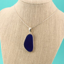 Large, Pretty Cobalt Blue Sea Glass Pendant