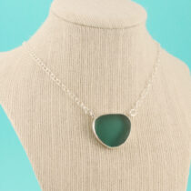 Great Shape Japan Teal Sea Glass Necklace