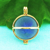 Light Blue Cat's Eye Sea Glass Marble Pendant