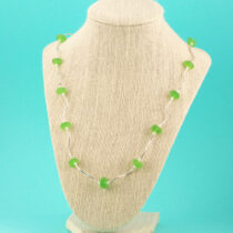 Sunny Lime Green Sea Glass Designer Necklace