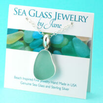 Large Sea Foam Green Sea Glass Pendant